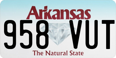 AR license plate 958VUT