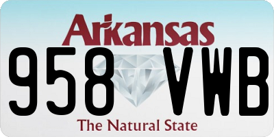 AR license plate 958VWB