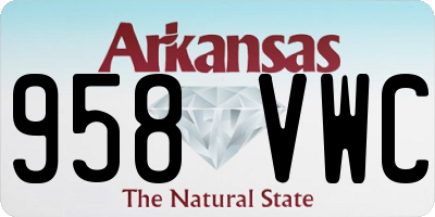 AR license plate 958VWC