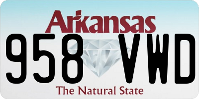 AR license plate 958VWD