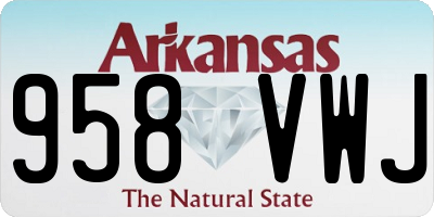 AR license plate 958VWJ