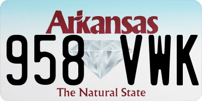 AR license plate 958VWK