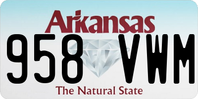 AR license plate 958VWM