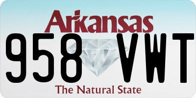 AR license plate 958VWT