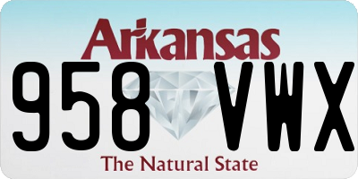 AR license plate 958VWX