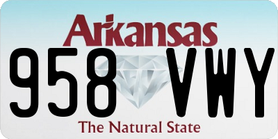 AR license plate 958VWY