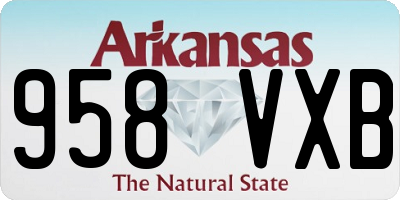 AR license plate 958VXB