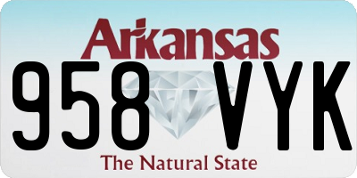 AR license plate 958VYK