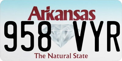 AR license plate 958VYR