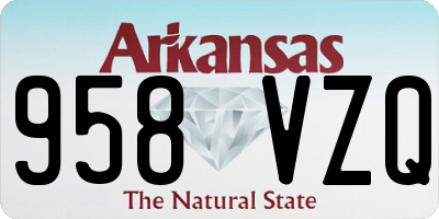 AR license plate 958VZQ