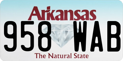 AR license plate 958WAB