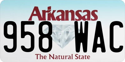 AR license plate 958WAC