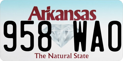 AR license plate 958WAO