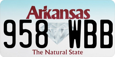 AR license plate 958WBB