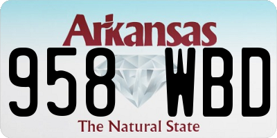 AR license plate 958WBD