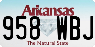 AR license plate 958WBJ