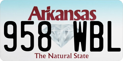 AR license plate 958WBL