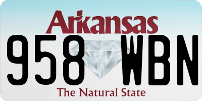 AR license plate 958WBN