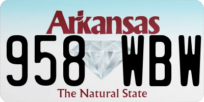 AR license plate 958WBW