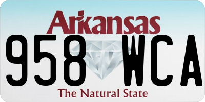 AR license plate 958WCA