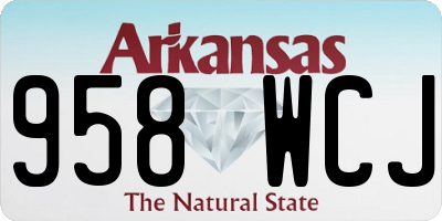AR license plate 958WCJ