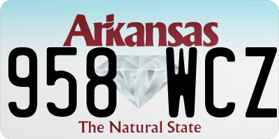 AR license plate 958WCZ