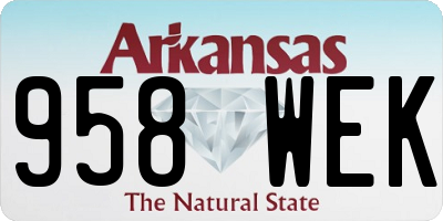 AR license plate 958WEK