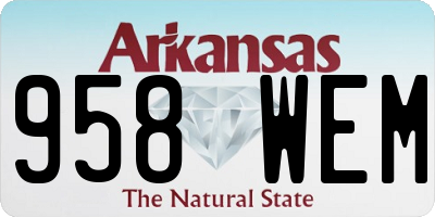 AR license plate 958WEM