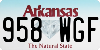 AR license plate 958WGF