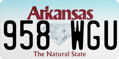 AR license plate 958WGU
