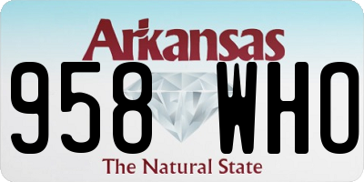 AR license plate 958WHO