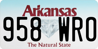 AR license plate 958WRO