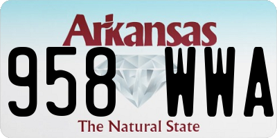 AR license plate 958WWA