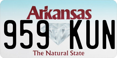 AR license plate 959KUN