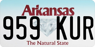 AR license plate 959KUR