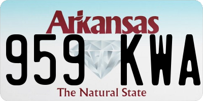 AR license plate 959KWA