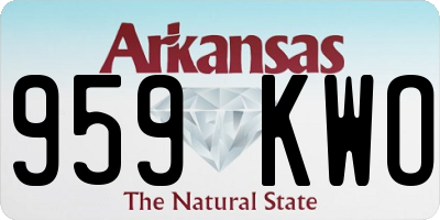 AR license plate 959KWO