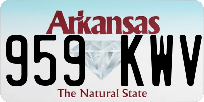 AR license plate 959KWV