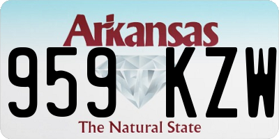 AR license plate 959KZW