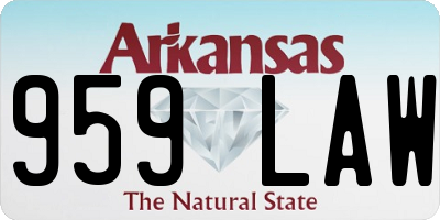 AR license plate 959LAW