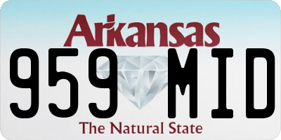 AR license plate 959MID