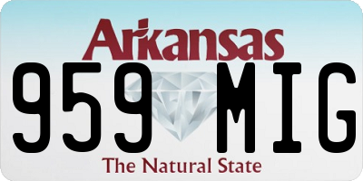 AR license plate 959MIG