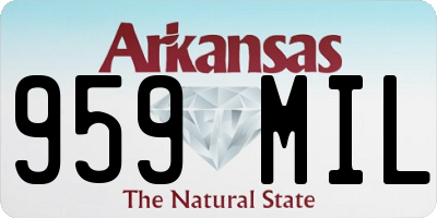 AR license plate 959MIL