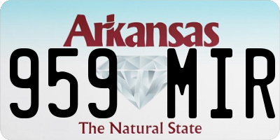 AR license plate 959MIR