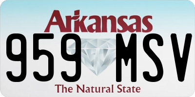 AR license plate 959MSV