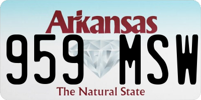 AR license plate 959MSW