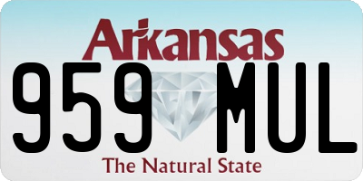 AR license plate 959MUL