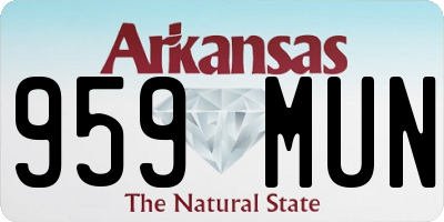 AR license plate 959MUN