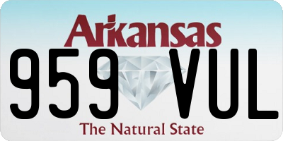 AR license plate 959VUL