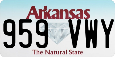 AR license plate 959VWY